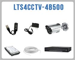 Kit de CCTV que incluye: 1 DVR modelo LTD2304SS-C, 4 cámaras bullet modelo LTCMR8952, 1 disco duro de 500 GB, 8 transceptores pig tail, 4 fuentes de 500 mA, 8 conectores hembra y 80 mts. de cable UTP Cat. 5e.[LTS]